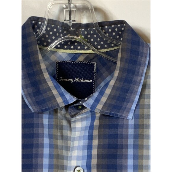 TOMMY BAHAMA Blue Striped Cotton Long Sleeve Sport‎ Button Down Shirt Men's Med - Picture 3 of 11